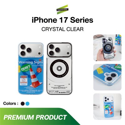 GIZMO WWPC Crystal Clear Case With magsafe เคสใสกันกระแทก ลาย Warning Signs & Disc iPhone 17