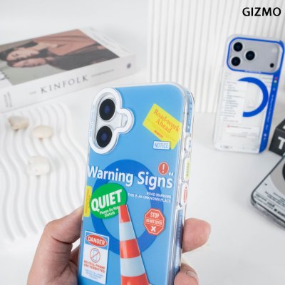 GIZMO WWPC Crystal Clear Case With magsafe เคสใสกันกระแทก ลาย Warning Signs & Disc iPhone 17