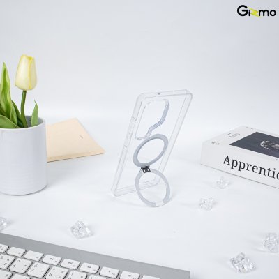 Gizmo เคส Defense Crystal Magsafe Stand Samsung Galaxy s25 Ultra series เคสใส กันกระแทก มีขาตั้ง เคสชาร์จได้