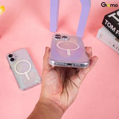 Kaono Defense hologram with magsafe เคสโฮโลแกรม ใสวิ้งค์ กันกระแทก iPhone 16/16+/16Pro/16Pro max
