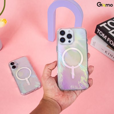 Kaono Defense hologram with magsafe เคสโฮโลแกรม ใสวิ้งค์ กันกระแทก iPhone 16/16+/16Pro/16Pro max