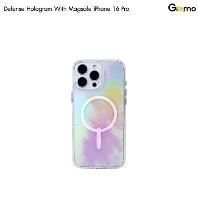 Kaono Defense hologram with magsafe เคสโฮโลแกรม ใสวิ้งค์ กันกระแทก iPhone 16/16+/16Pro/16Pro max