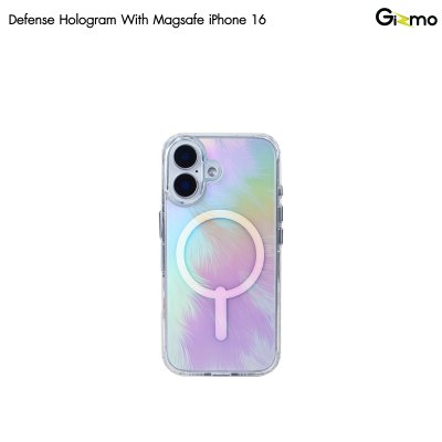 Kaono Defense hologram with magsafe เคสโฮโลแกรม ใสวิ้งค์ กันกระแทก iPhone 16/16+/16Pro/16Pro max