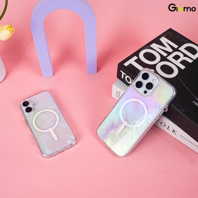 Kaono Defense hologram with magsafe เคสโฮโลแกรม ใสวิ้งค์ กันกระแทก iPhone 16/16+/16Pro/16Pro max