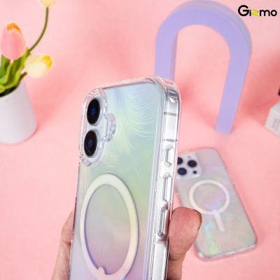 Kaono Defense hologram with magsafe เคสโฮโลแกรม ใสวิ้งค์ กันกระแทก iPhone 16/16+/16Pro/16Pro max