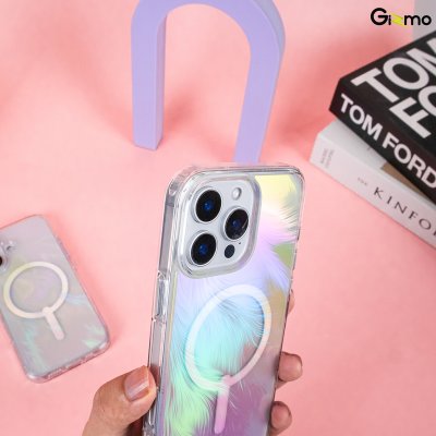 Kaono Defense hologram with magsafe เคสโฮโลแกรม ใสวิ้งค์ กันกระแทก iPhone 16/16+/16Pro/16Pro max