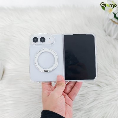 Gizmo Rotate Stand Clear/Silver Magsafe เคสใสพร้อมขาตั้งหมุน 360° รองรับ MagSafe