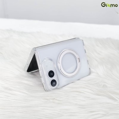 Gizmo Rotate Stand Clear/Silver Magsafe เคสใสพร้อมขาตั้งหมุน 360° รองรับ MagSafe