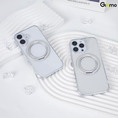 Gizmo Defense magsafe Rotate Stand iPhone 16/16+/16pro/16Pro max เคสใส กันกระแทก มีขาตั้ง เคสชาร์จได้