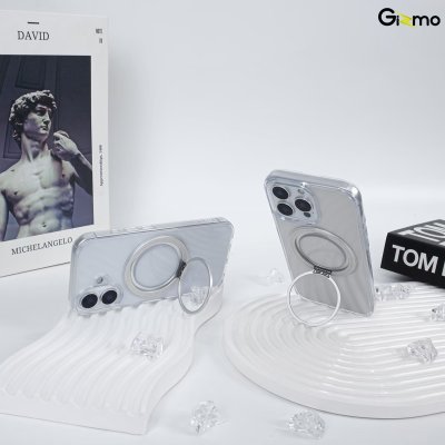 Gizmo Defense magsafe Rotate Stand iPhone 16/16+/16pro/16Pro max เคสใส กันกระแทก มีขาตั้ง เคสชาร์จได้