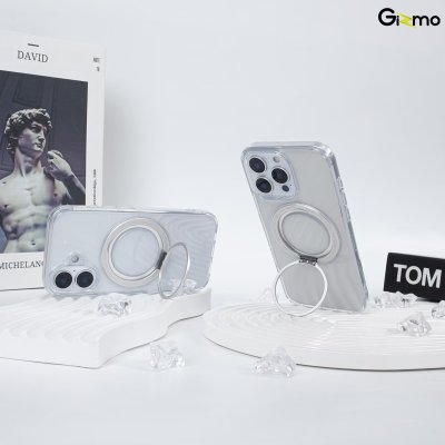 Gizmo Defense magsafe Rotate Stand iPhone 16/16+/16pro/16Pro max เคสใส กันกระแทก มีขาตั้ง เคสชาร์จได้