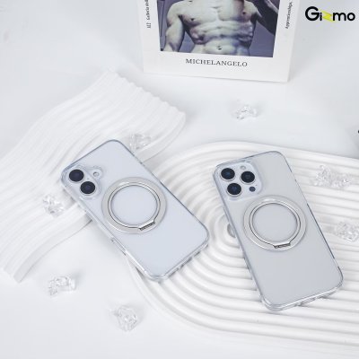 Gizmo Defense magsafe Rotate Stand iPhone 16/16+/16pro/16Pro max เคสใส กันกระแทก มีขาตั้ง เคสชาร์จได้