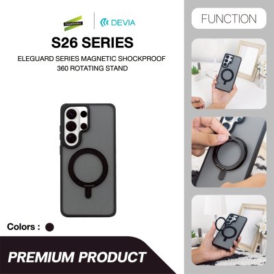 DEVIA Eleguard Series Magnetic 360 Rotating Stand เคสกันกระแทกเนื้อ Matte มีขาตั้งหมุนได้ สำหรับ Samsung Galaxy S26 Ultra
