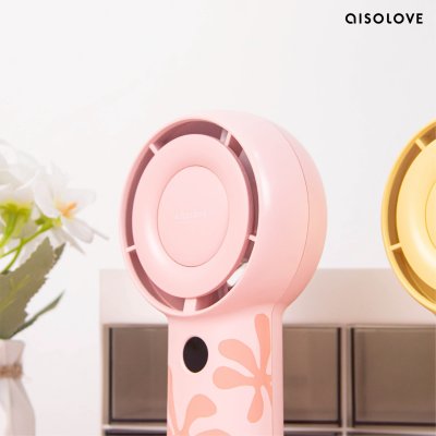 Aisolove Flowers in life handheld Fan พัดลมพกพาลายดอกไม้ แบตเตอรี่ 4000mAh