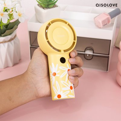 Aisolove Flowers in life handheld Fan พัดลมพกพาลายดอกไม้ แบตเตอรี่ 4000mAh