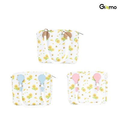 Fungoofun Fashion Tote Bag กระเป๋าสะพายไหล่ 3 มิติ มีหูหิ้วสายหนังและสายผ้าฝ้าย พร้อมกระเป๋าด้านในแบบถอดได้ รุ่น F529