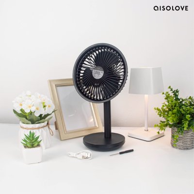Aisolove Desktop Fan พัดลมตั้งโต๊ะไร้สาย ส่ายอัตโนมัติ พัดลมมินิมอล รุ่น F5