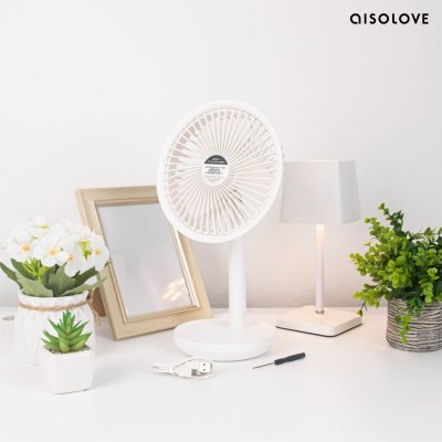 Aisolove Desktop Fan พัดลมตั้งโต๊ะไร้สาย ส่ายอัตโนมัติ พัดลมมินิมอล รุ่น F5