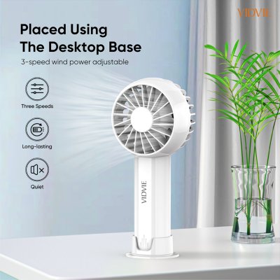 VIDVIE Mini Portable Handheld Fan พัดลมพกพามินิพร้อมฐาน รุ่น FN04