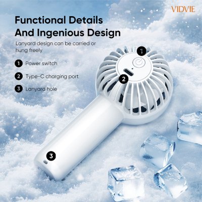 VIDVIE Mini Portable Handheld Fan พัดลมพกพามินิพร้อมฐาน รุ่น FN04