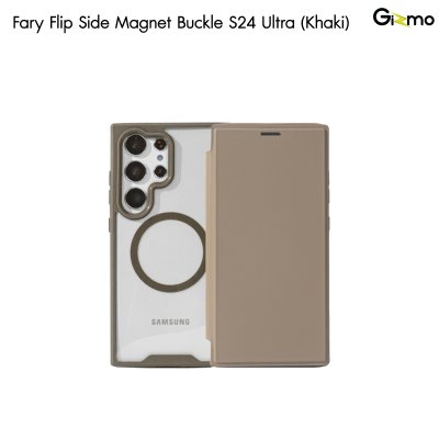Gizmo Fary Flip Mag เคสฝาพับปิด-เปิด หลังใส รองรับชาร์จไร้สาย รุ่น S24 Ultra สีครีม/ฟ้า/ดำ