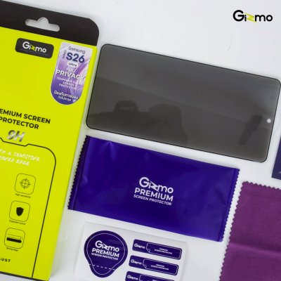Gizmo Film Privacy Full Glass ฟิล์มกระจกกันมองเต็มจอ นิรภัย2ชั้น สำหรับ Samsung S26 Series ป้องกันระดับ 9H (Privacy Tempered Glass)