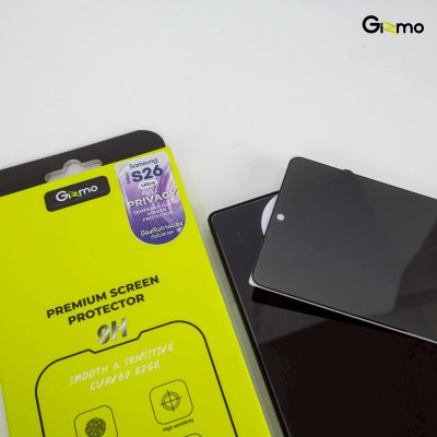 Gizmo Film Privacy Full Glass ฟิล์มกระจกกันมองเต็มจอ นิรภัย2ชั้น สำหรับ Samsung S26 Series ป้องกันระดับ 9H (Privacy Tempered Glass)