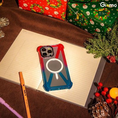 Gizmo Fusion Bumper X Magsafe เคสใสขอบดำ/แดง-ฟ้า กันรอยขีดข่วน เคสชาร์จได้ กันกระแทก สำหรับไอโฟน 15/15+/15P/15PM