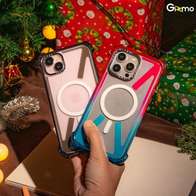 Gizmo Fusion Bumper X Magsafe เคสใสขอบดำ/แดง-ฟ้า กันรอยขีดข่วน เคสชาร์จได้ กันกระแทก สำหรับไอโฟน 15/15+/15P/15PM