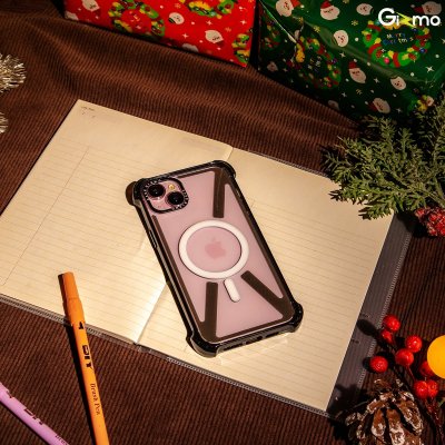 Gizmo Fusion Bumper X Magsafe เคสใสขอบดำ/แดง-ฟ้า กันรอยขีดข่วน เคสชาร์จได้ กันกระแทก สำหรับไอโฟน 15/15+/15P/15PM