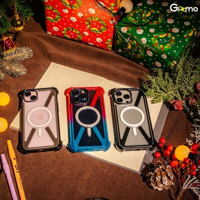 Gizmo Fusion Bumper X Magsafe เคสใสขอบดำ/แดง-ฟ้า กันรอยขีดข่วน เคสชาร์จได้ กันกระแทก สำหรับไอโฟน 15/15+/15P/15PM