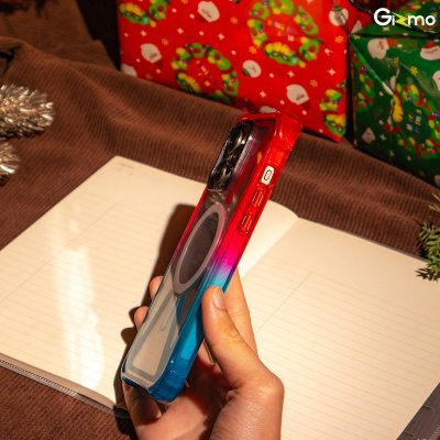 Gizmo Fusion Bumper X Magsafe เคสใสขอบดำ/แดง-ฟ้า กันรอยขีดข่วน เคสชาร์จได้ กันกระแทก สำหรับไอโฟน 15/15+/15P/15PM