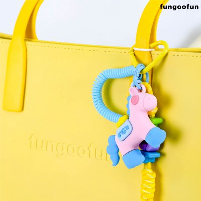 Fungoofun DIY Bag Charm Gold ingot horse พวงกุญแจห้อยกระเป๋าม้านำโชคซิลิโคนพรีเมียม