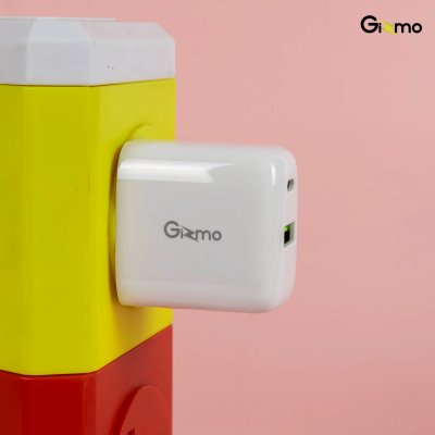 Gizmo adapter USB+PD 2 Port 20W อะแดปเตอร์ 2 ช่อง พร้อมสายชาร์จไทป์ซี อุปกรณ์ชาร์จ สีขาว GA-023 มี มอก.