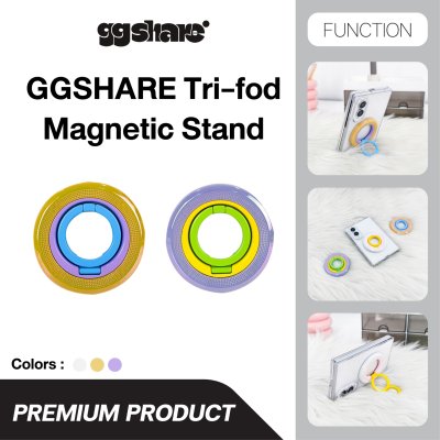 GGSHARE Tri-Fold Magnetic Stand ขาตั้งสมาร์ทโฟนแม่เหล็ก MagSafe หมุนพับได้ 3 ท่อน