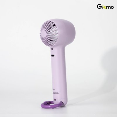 Gizmo รุ่น GG-024 พัดลมพกพา พัดลมมือถือ ตั้งได้ ลมแรง มีหน้าจอบอกแบตเตอรี่ สีขาว/ม่วง