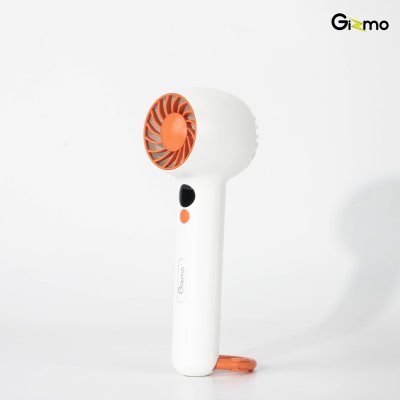 Gizmo รุ่น GG-024 พัดลมพกพา พัดลมมือถือ ตั้งได้ ลมแรง มีหน้าจอบอกแบตเตอรี่ สีขาว/ม่วง