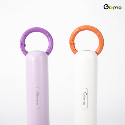 Gizmo รุ่น GG-024 พัดลมพกพา พัดลมมือถือ ตั้งได้ ลมแรง มีหน้าจอบอกแบตเตอรี่ สีขาว/ม่วง