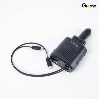 Gizmo Retractable Fast Car Charger ที่ชาร์จในรถยนต์ 4 in 1 รุ่น GG-032