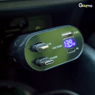 Gizmo Retractable Fast Car Charger ที่ชาร์จในรถยนต์ 4 in 1 รุ่น GG-032