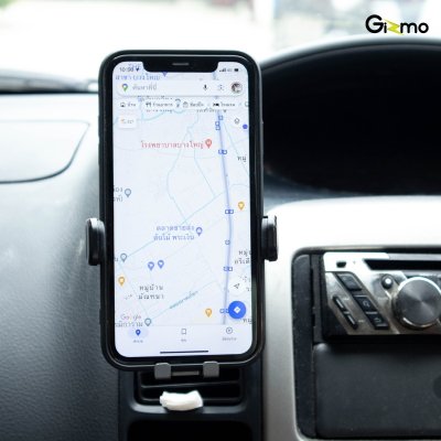 Gizmo GH-057 ที่วางโทรศัพท์ในรถ แบบเสียบช่องแอร์หนีบล็อค สีดำ ประกันสินค้า 1 ปี