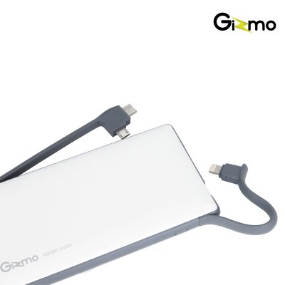 Gizmo Power bank แบตสำรอง Built-in ในตัว 3 เส้น ขนาดความจุแบตเตอรี่ 10,000 mAh รุ่น GP-006