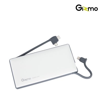 Gizmo Power bank แบตสำรอง Built-in ในตัว 3 เส้น ขนาดความจุแบตเตอรี่ 10,000 mAh รุ่น GP-006
