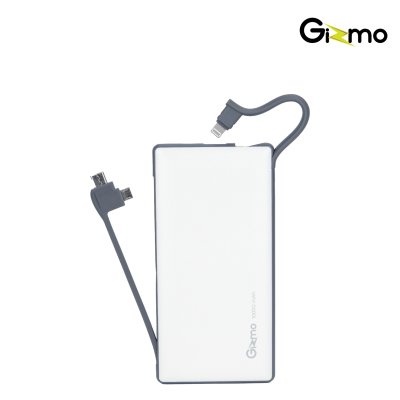 Gizmo Power bank แบตสำรอง Built-in ในตัว 3 เส้น ขนาดความจุแบตเตอรี่ 10,000 mAh รุ่น GP-006