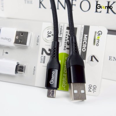 Gizmo สายชาร์จ Micro ผ้าถัก 2 เมตร 3A รุ่น GU-064