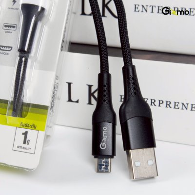 Gizmo สายชาร์จ Micro ผ้าถัก 2 เมตร 3A รุ่น GU-064