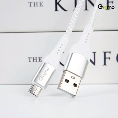 Gizmo สายชาร์จ Micro ผ้าถัก 2 เมตร 3A รุ่น GU-064