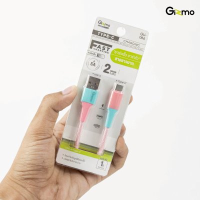 Gizmo สายชาร์จ TYPE-C ไทป์ซี สายชาร์จ ผ้าถัก ความยาว 2 เมตร 5A รุ่น GU-066