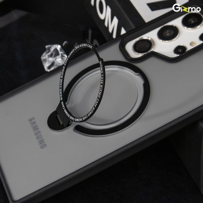 Gizmo Defense rotate stand รุ่น S24 Ultra เคสชาร์จได้ มีขาตั้งขอบดำ เนื้อสัมผัสแมท กันกระแทก