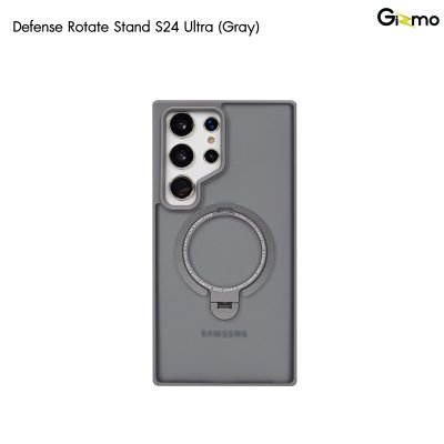 Gizmo Defense rotate stand รุ่น S24 Ultra เคสชาร์จได้ มีขาตั้งขอบดำ เนื้อสัมผัสแมท กันกระแทก